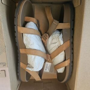 Chaco Bone Brown Lowdown Strappy Sandals